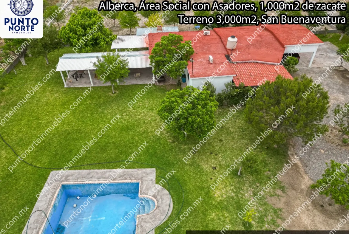 Venta de Quinta 3,000m2 San Buenaventura, con Casa de Campo con Cochera, Alberca, Asaderos, agua, electricidad  
