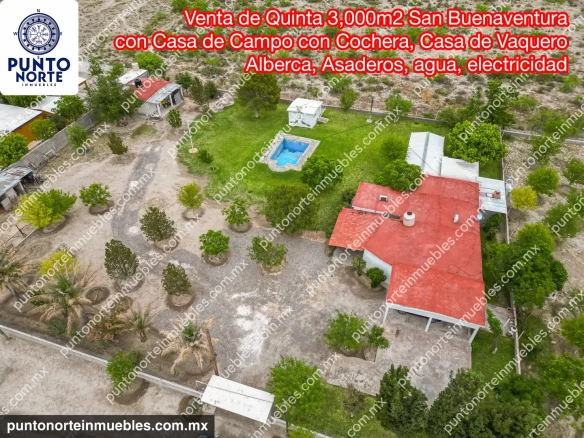 Venta de Quinta 3,000m2 San Buenaventura, con Casa de Campo con Cochera, Alberca, Asaderos, agua, electricidad  