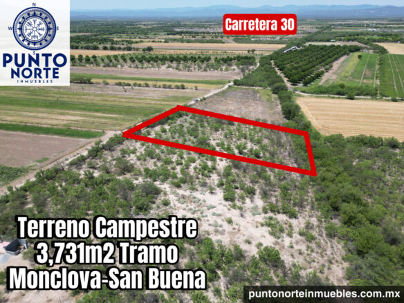 Terreno para Quinta 3,730.92m2 en tramo 8 de Enero – San Buena