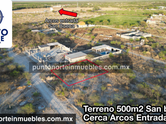 Terreno en San Buena 500m2 a 450m de Arcos de la Entrada al Municipio 