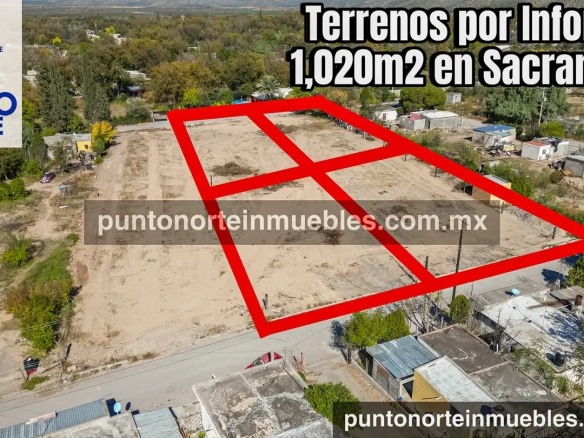 Terrenos en Venta por Infonavit Sacramento 1,020m2