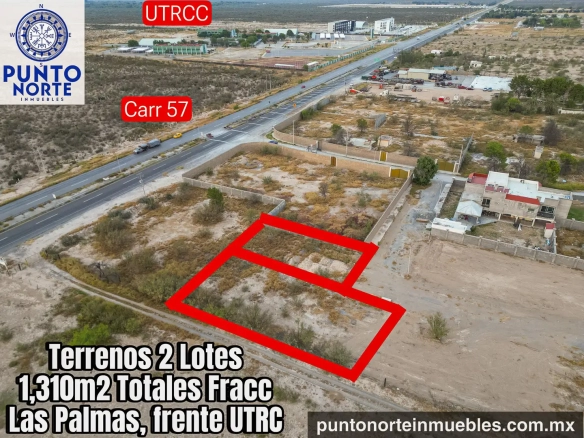 Terrenos 2 lotes en Venta 1,310m2 Fracc Las Palmas