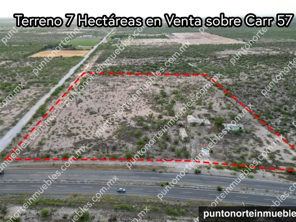 Venta Terreno 7 Hectáreas con frente a Carretera 57 km 18 Monclova
