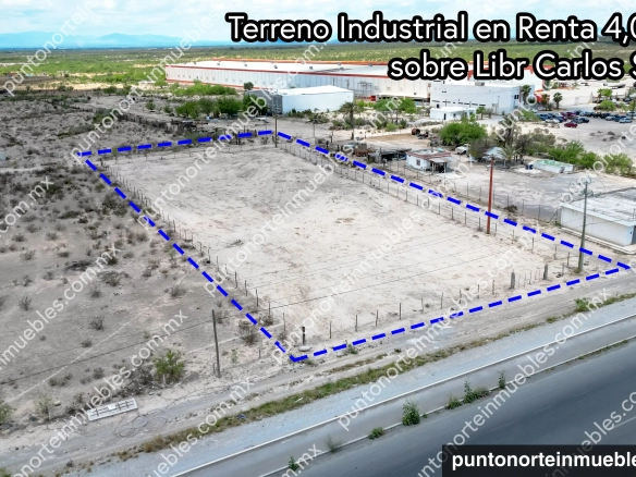 Renta Terreno Industrial en renta 4,000m2 sobre Libramiento Carlos Salinas