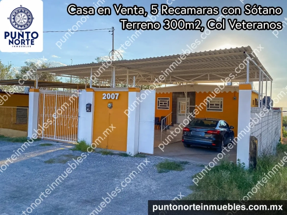 Venta Casa con 5 recámaras Col Veteranos Monclova
