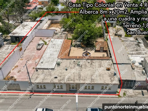 Casa Tipo Colonial con 1,840m2 de Terreno San Buena