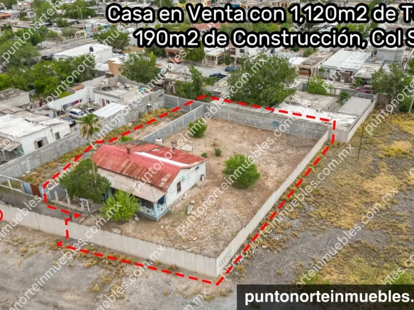 Venta Casa con 1,120m2 de Terreno y 190m2 de Construcción