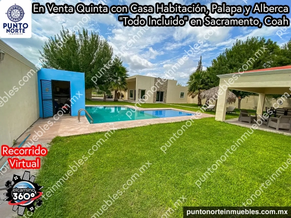 Venta Quinta con Casa Habitación, Palapa y Alberca Todo Incluido