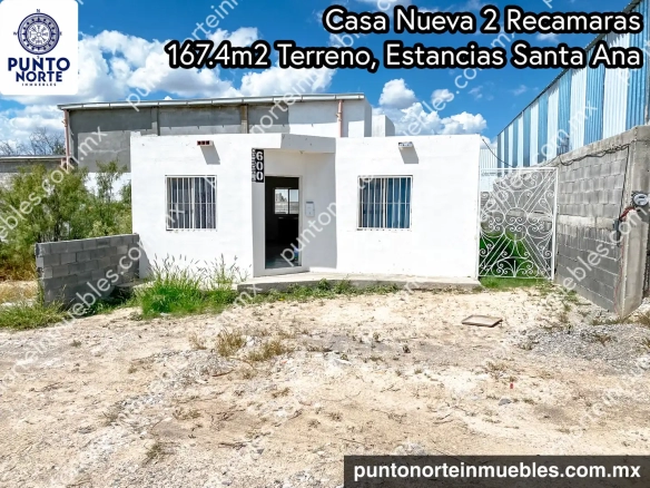 Venta de Casa Nueva en Estancias de Santa Ana, 2 Recamaras con 167.4m2 de Terreno