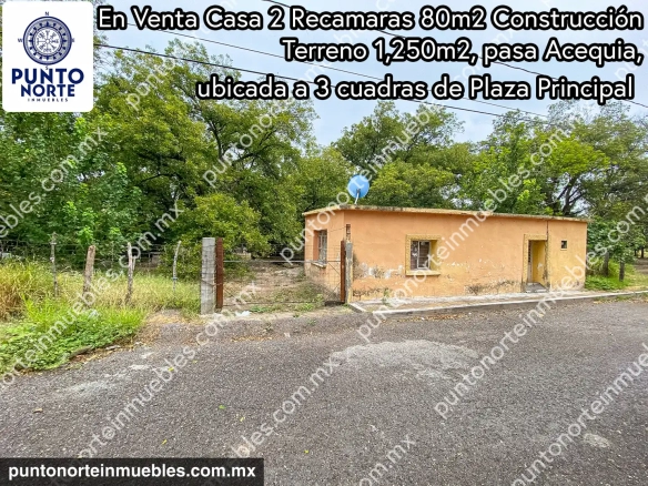 Venta Casa 2 Recamaras 80m2 Construcción, Terreno 1,250m2 Lamadrid, Coah