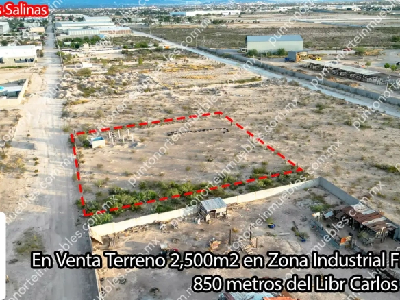 Venta Terreno 2,500m2 en Zona Industrial Frontera a 850 metros de Libr Carlos Salinas