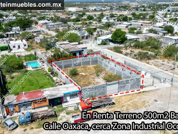 Renta Terreno 500m2 Bardeado cerca Zona Industrial Col Occidental