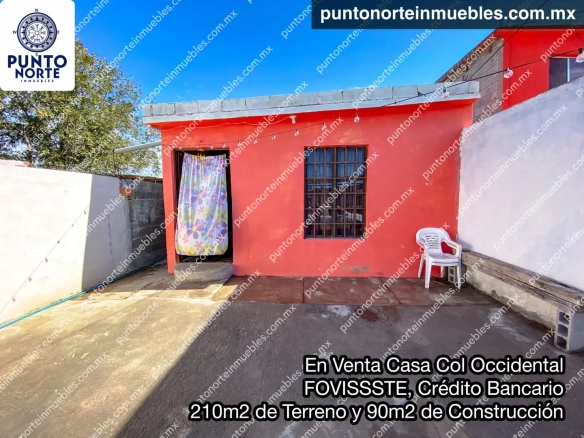En Venta Casa Col Occidental, 2 Recamaras, 210m2 de Terreno y 90m2 de Construcción