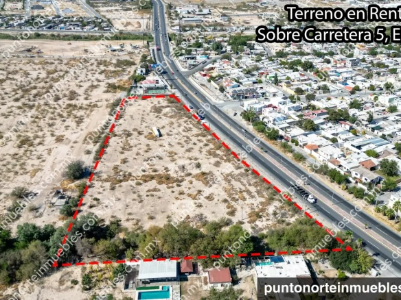 En Renta Terreno 2 Hectáreas con 235 metros de frente a Carretera 57, ubicado frente Estancias de Santa Ana