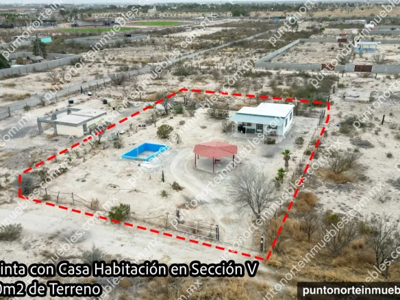 Venta Quinta con Casa Habitación con 1,380m2 de Terreno en la Secc V Monclova