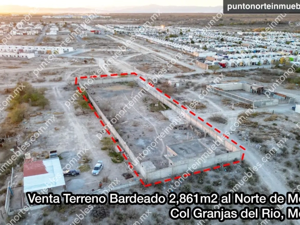Venta Terreno Urbano Bardeado 2,861m2 al Norte de Monclova, Col Granjas del Rio