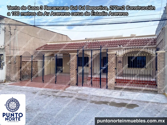 Venta Casa 3 Recamaras Col Cd Deportiva, 270m2 de Construcción,