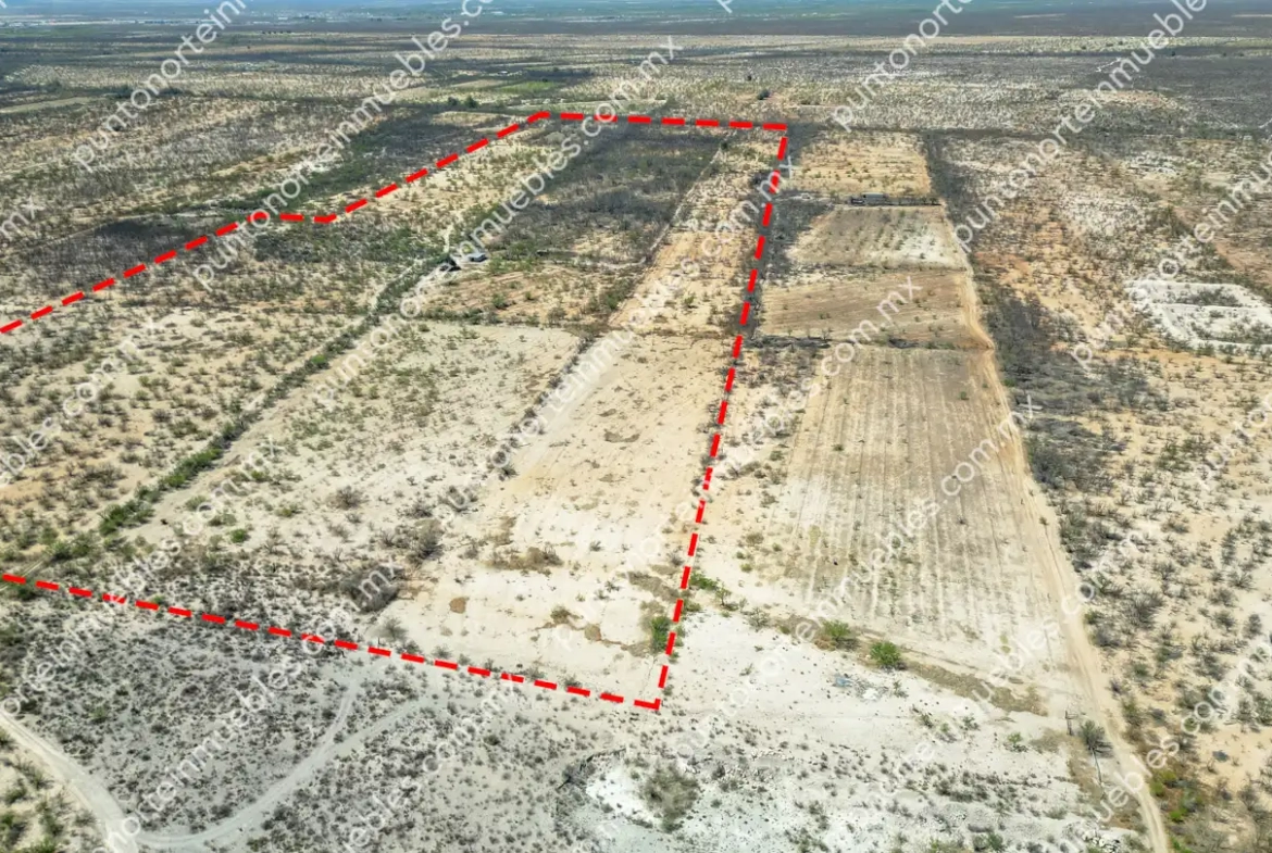 Venta Terreno 22.7 Hectáreas delimitadas en Estancias de San Juan, colinda con Rio Monclova