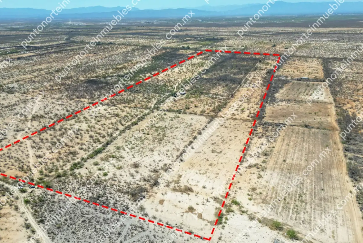 Venta Terreno 22.7 Hectáreas delimitadas en Estancias de San Juan, colinda con Rio Monclova