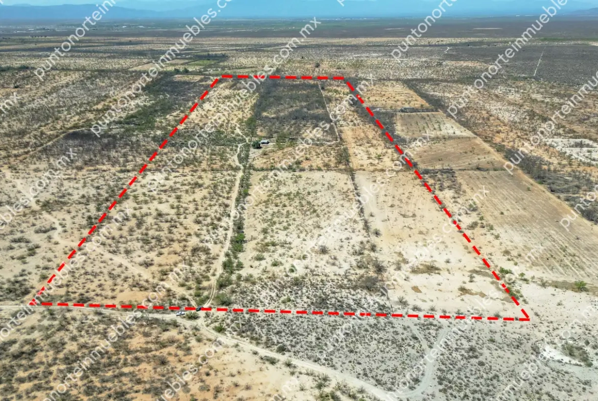 Venta Terreno 22.7 Hectáreas delimitadas en Estancias de San Juan, colinda con Rio Monclova