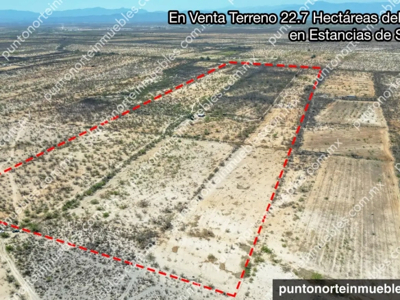 Venta Terreno 22.7 Hectáreas delimitadas en Estancias de San Juan, colinda con Rio Monclova