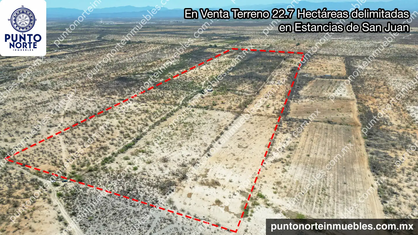 Terreno 22.7 HAS por Toton 15 Venta Terreno 22.7 Hectáreas delimitadas en Estancias de San Juan, colinda con Rio Monclova