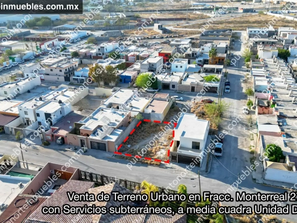 Venta Terreno Urbano en Fracc. Monterreal 278.39m2 con Servicios subterráneos, Frontera