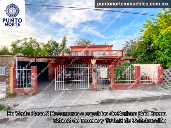 En Venta Casa 3 Recámaras a espaldas Soriana San buena con 325m2 de Terreno, Zona Centro San Buena