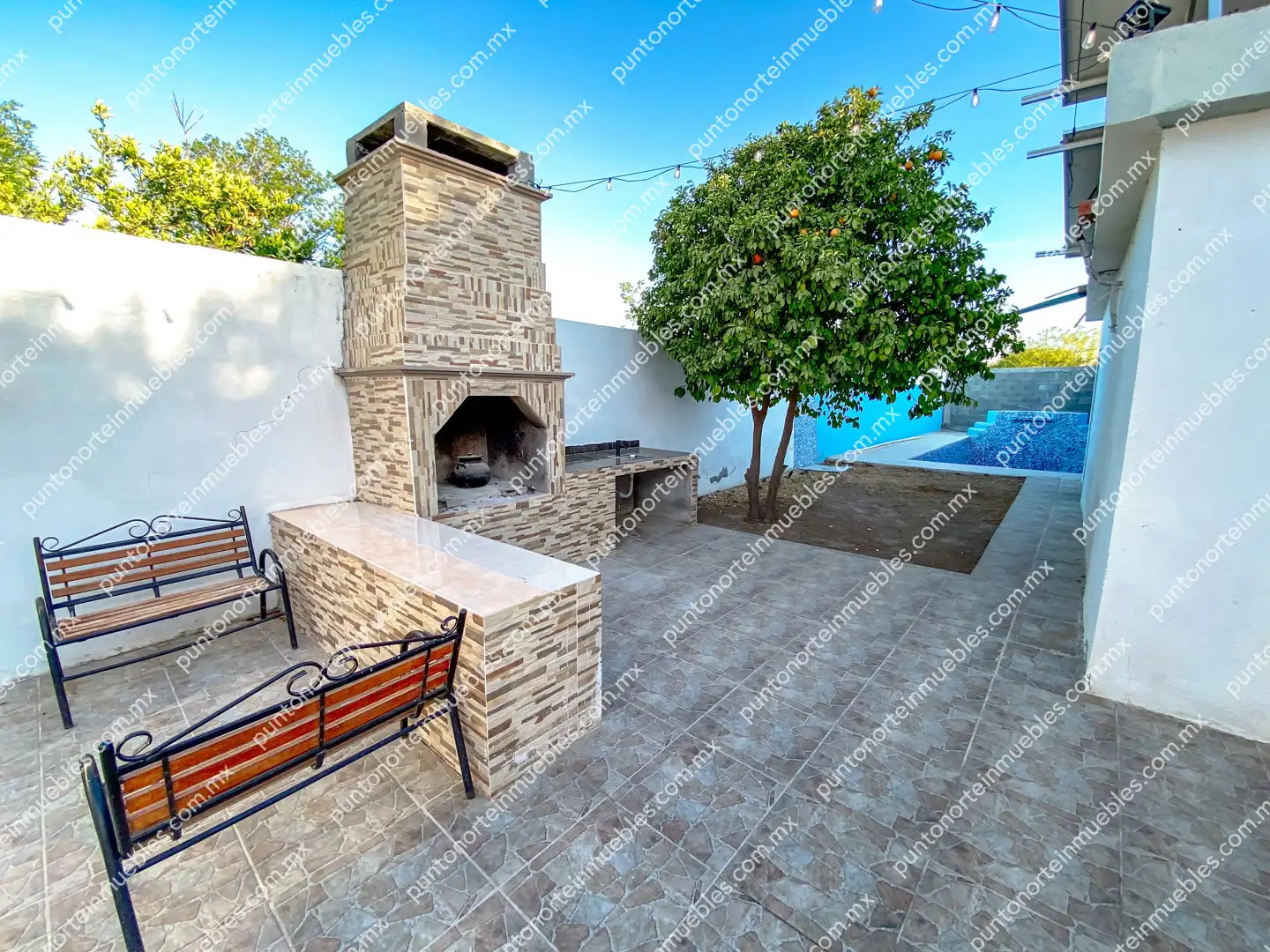 Casa Calle Zaragoza San Buena 24 Venta Casa Tipo Quinta con 3 Recamaras, Cocina con Granito, Local Comercial y Alberca, Terreno de 500m2, San Buena