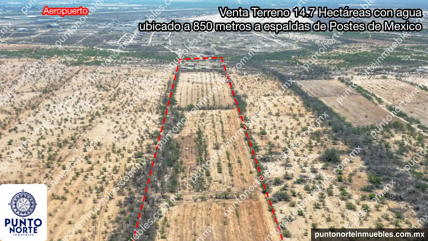 Terreno 14.7 HAS atras del buda 29 Venta Terreno 14.7 Hectáreas con agua, ubicado a 850 metros a espaldas de Postes de Mexico