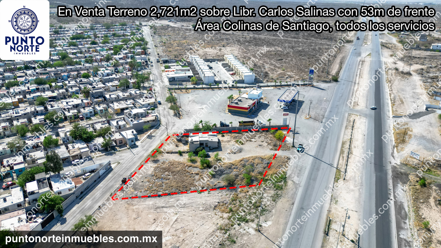 Terreno 2,721m2 Libr Carlos en Colinas Face Venta Terreno 2,721m2 sobre Libr. Carlos Salinas con 53m de frente