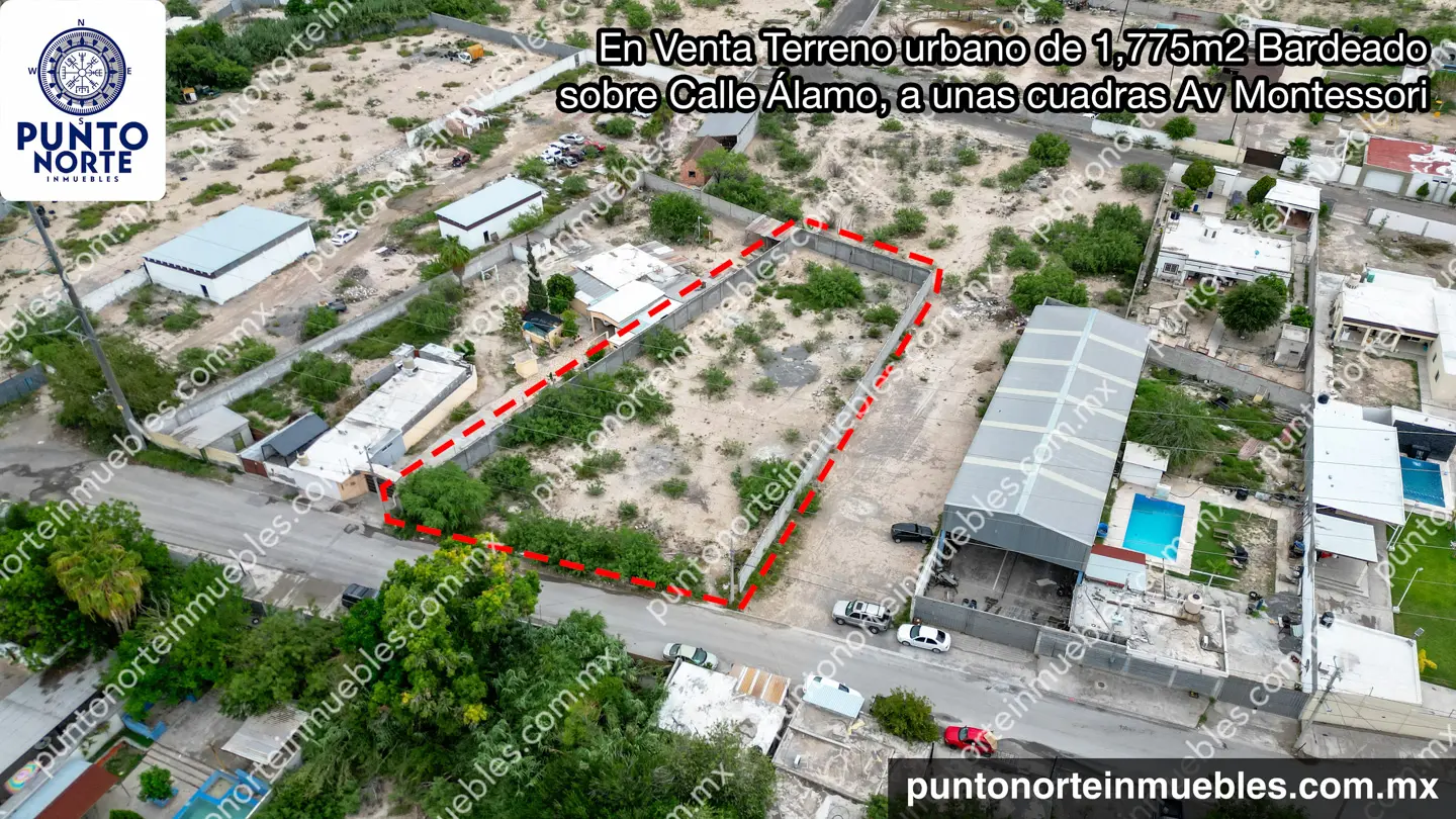 Terreno 1,775m2 Col 5 de Abril 20 Venta Terreno urbano de 1,775m2 Bardeado sobre Calle Álamo, a unas cuadras Av Montessori