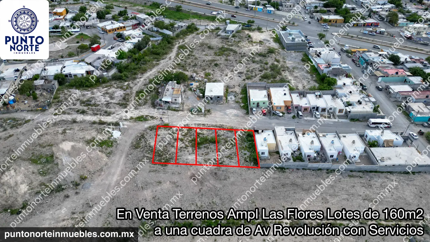 Lotes 160m2 Ampl Las Flores 11 Venta Terrenos Ampl Las Flores Lotes de 160m2, a una cuadra de Av Revolución con Servicios