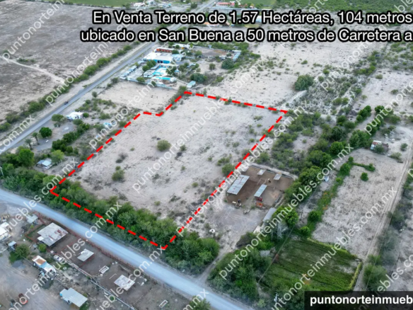 Venta Terreno de 1.57 Hectáreas, 104 metros de frente, ubicado en San Buena a 50 metros de Carretera a San Blas
