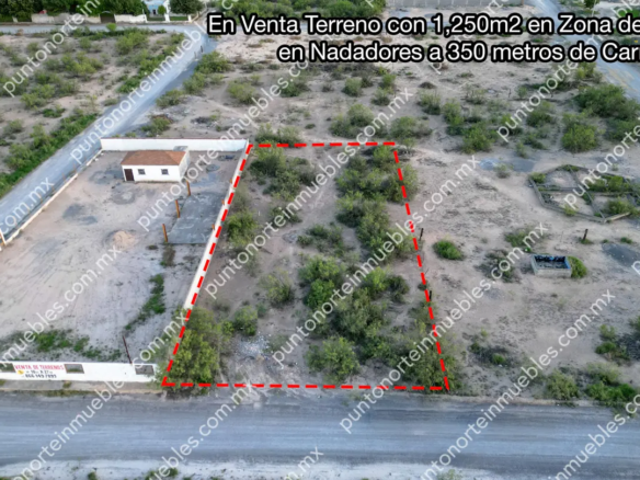 Venta Terreno con 1,250m2 en Zona de Quintas en Nadadores a 350 metros de Carretera 30