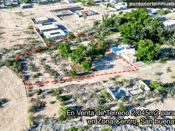 Venta de Terreno 2,045m2 para Quinta en Zona Centro, San buenaventura
