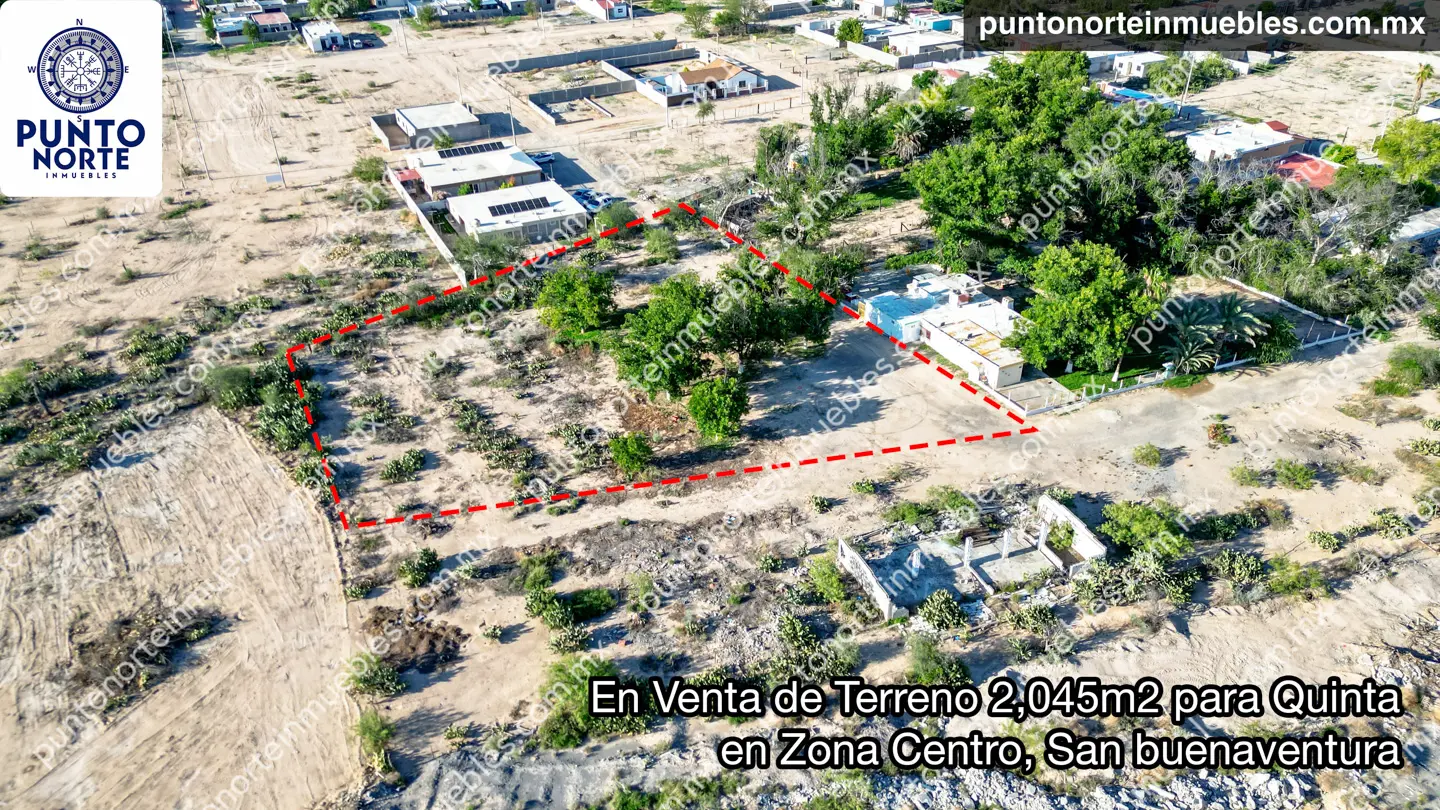 Terreno 2,045m2 ZC San Buena 32 Venta de Terreno 2,045m2 para Quinta en Zona Centro, San buenaventura