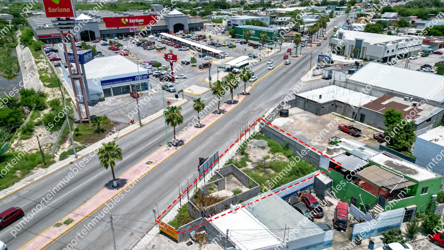 Venta Terreno Comercial de 400m2 con 36m de frente, sobre Blvd Ejercito Nacional frente Soriana Frontera y Telcel
