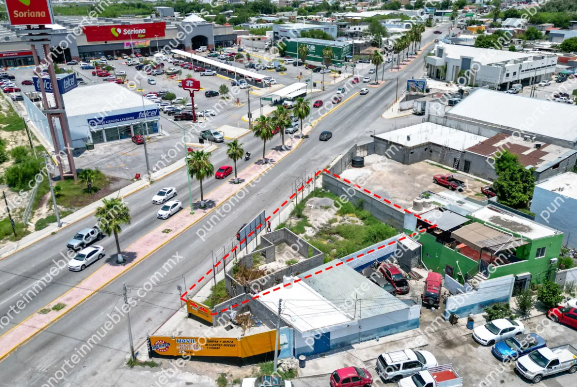 Venta Terreno Comercial de 400m2 con 36m de frente, sobre Blvd Ejercito Nacional frente Soriana Frontera y Telcel