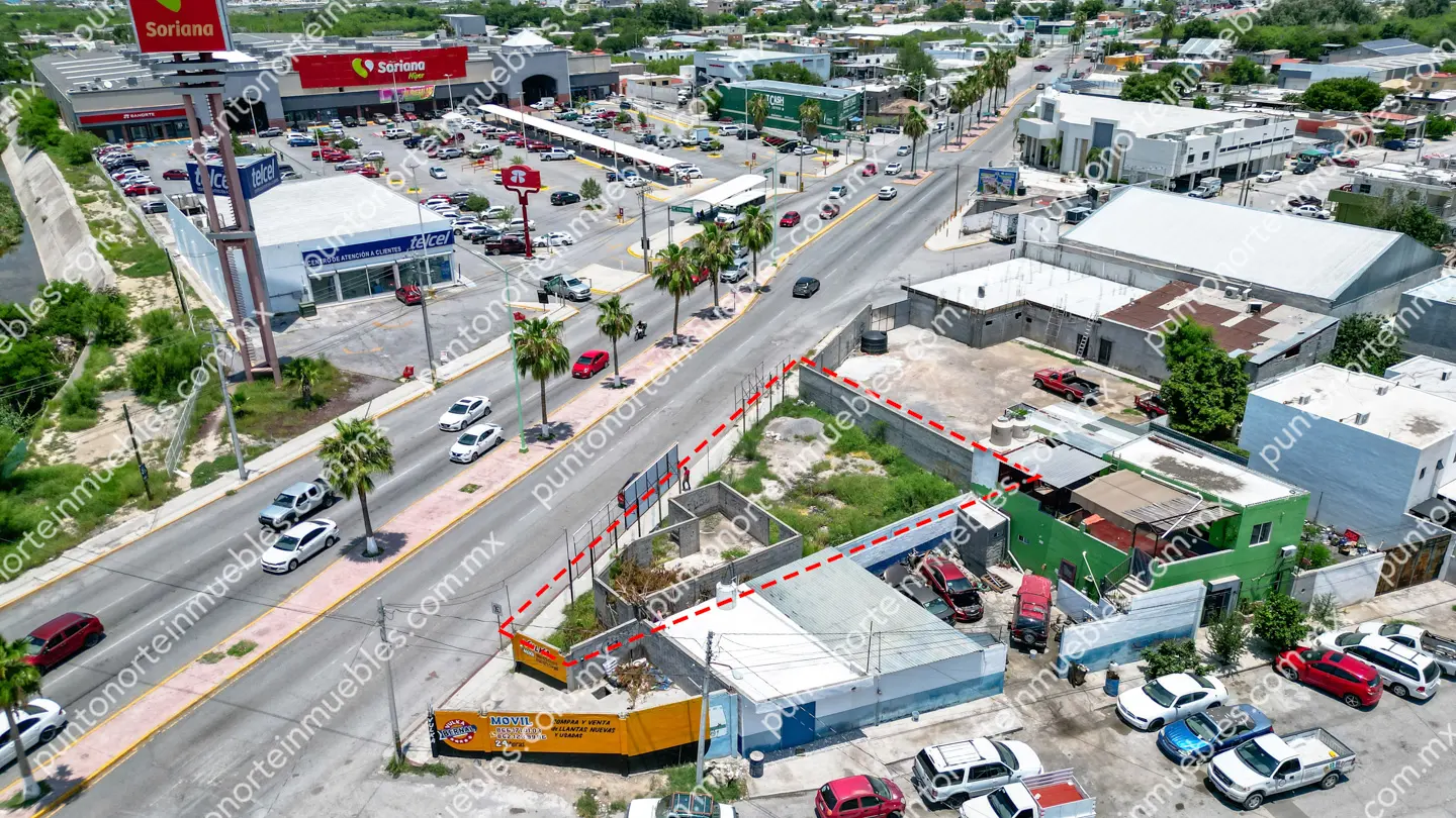 Venta Terreno Comercial de 400m2 con 36m de frente, sobre Blvd Ejercito Nacional frente Soriana Frontera y Telcel