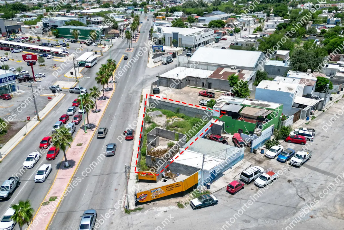 Venta Terreno Comercial de 400m2 con 36m de frente, sobre Blvd Ejercito Nacional frente Soriana Frontera y Telcel