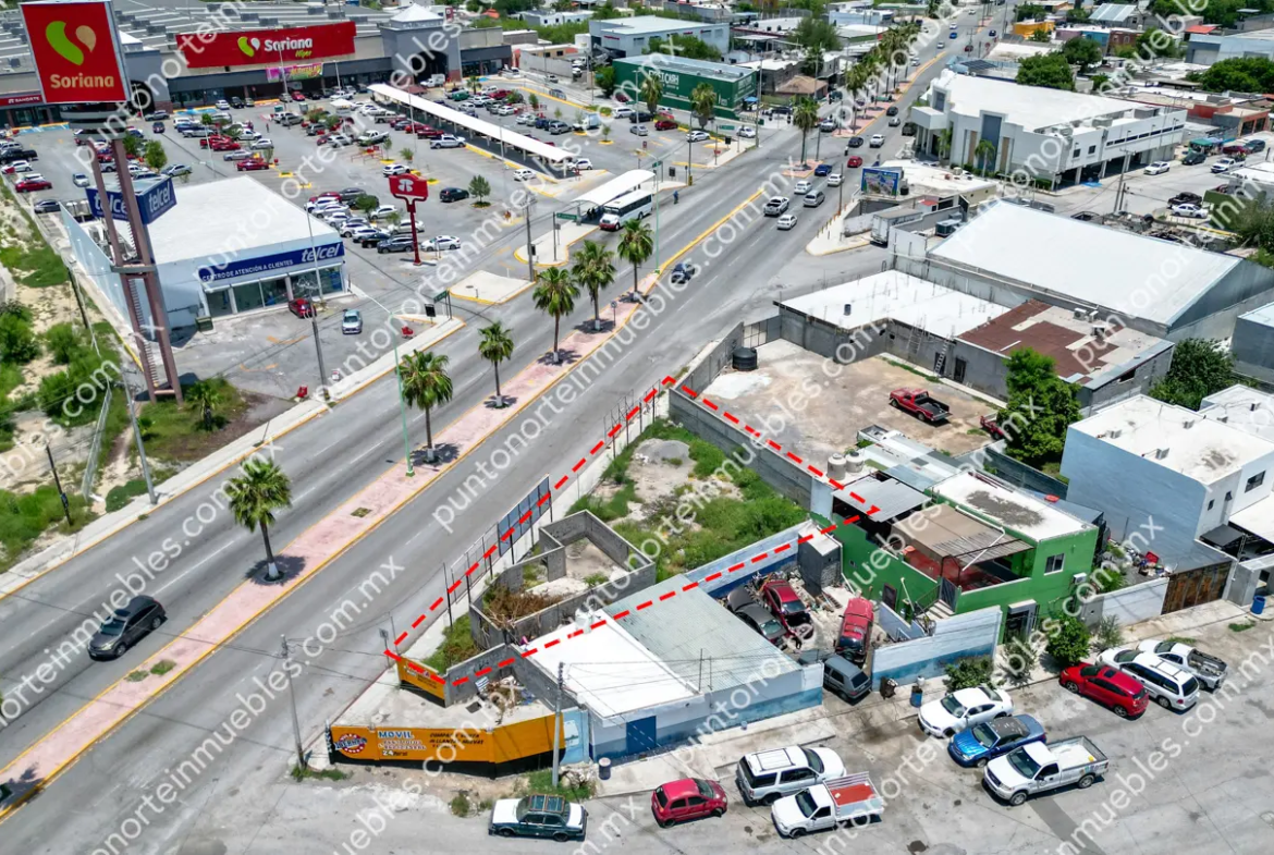 Venta Terreno Comercial de 400m2 con 36m de frente, sobre Blvd Ejercito Nacional frente Soriana Frontera y Telcel